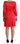 John Galliano John Galliano Red Viscose 3/4 Sleeves Deep Round Neck Sheath Dress - Dresses
