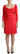 John Galliano John Galliano Red Viscose 3/4 Sleeves Deep Round Neck Sheath Dress - Dresses