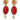 Dolce & Gabbana Dolce & Gabbana Red Watermelon Gold Brass Crystal Clip Dangling Earrings - Jewelry